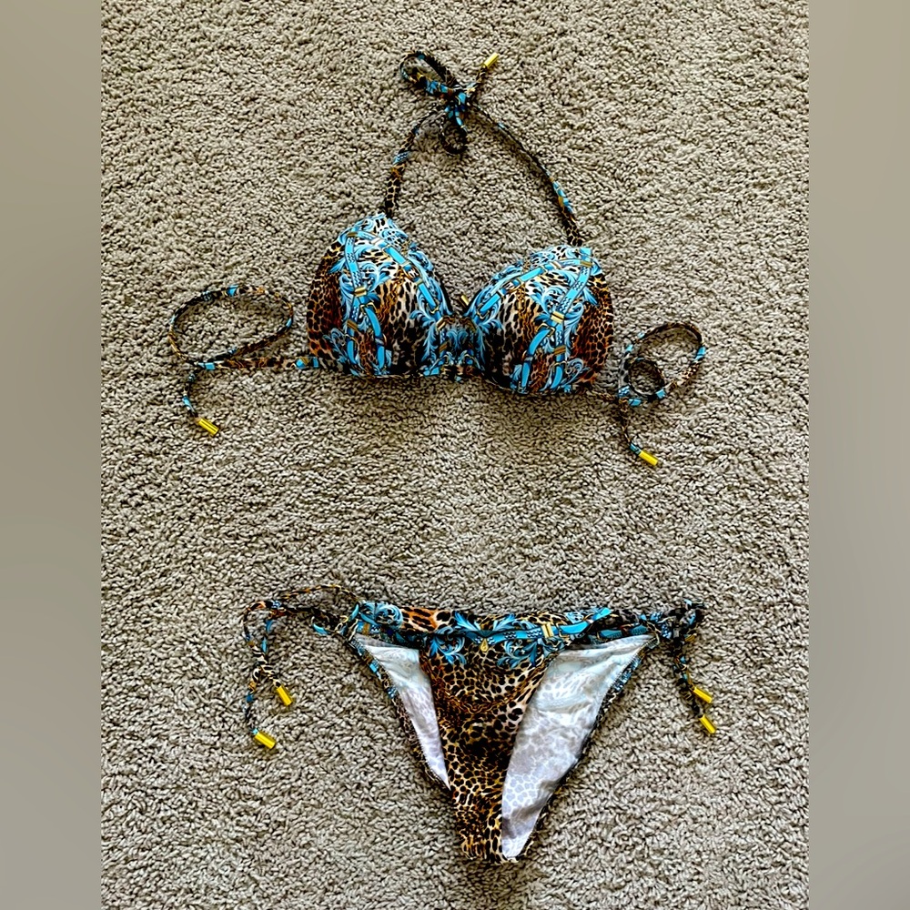 Magistral Blue and Brown Leopard Bikini